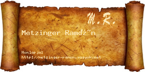 Metzinger Ramón névjegykártya